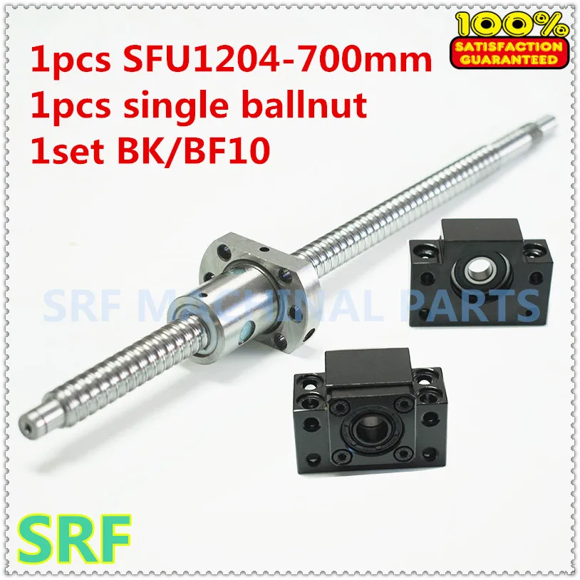 New 1pcs 12mm Rolled Ball Screw SFU1204 L=700mm C7+1pcs SFU1204 single ballnut+1set BK/BF10 ballscrew end support
New 1pcs 12mm Rolled Ball Screw SFU1204 L=700mm C7+1pcs SFU1204 single ballnut+1set BK/BF10 ballscrew end support