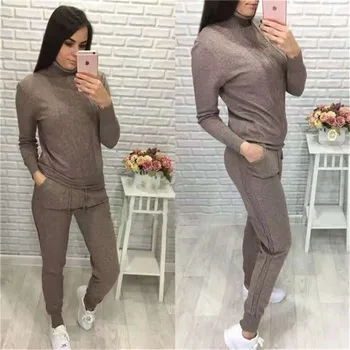 2019 Women Two Piece Set Top and Pant Casual Knitted Turtleneck Sweater Tracksuits Trousers+Jumper Tops Women Sets Clothes
2019 Women Two Piece Set Top and Pant Casual Knitted Turtleneck Sweater Tracksuits Trousers+Jumper Tops Women Sets Clothes