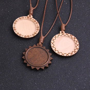 1pcs 30mm Inner Size Round Wood Cabochon Setting Blank Cameo Pendant Base Trays With Leather Cord For Jewelry Making
1pcs 30mm Inner Size Round Wood Cabochon Setting Blank Cameo Pendant Base Trays With Leather Cord For Jewelry Making