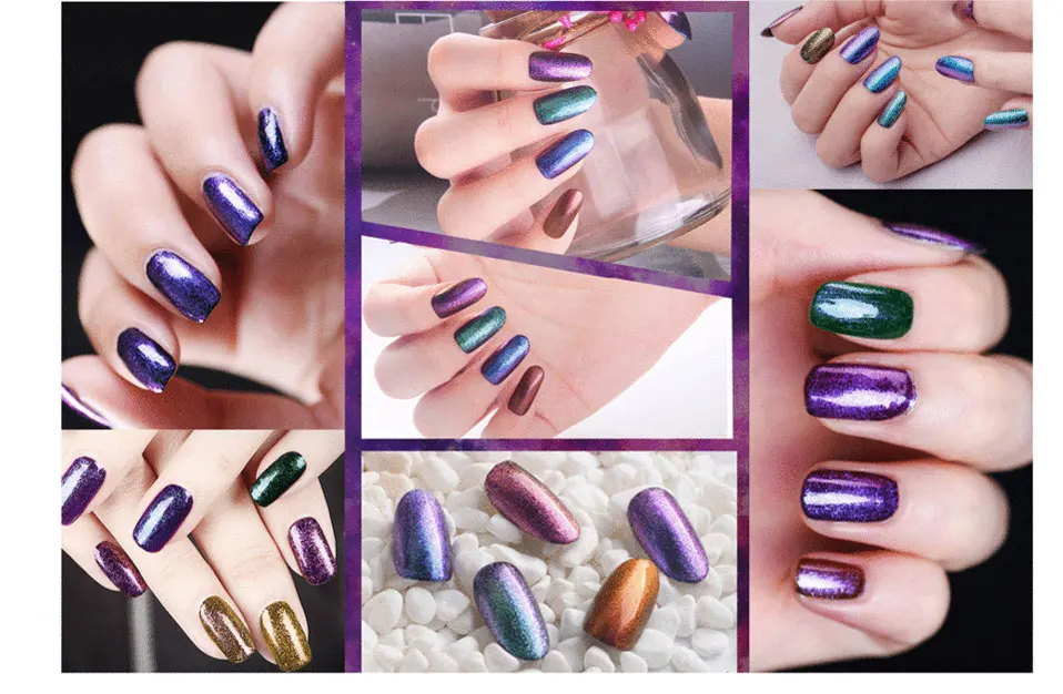 Beautilux 1pc Chameleon Glitter Clear Crystal Soak Off Gel Nail Polish UV LED Nails Gel Lacquer Gels Nail Art Varnish 10ml (6)