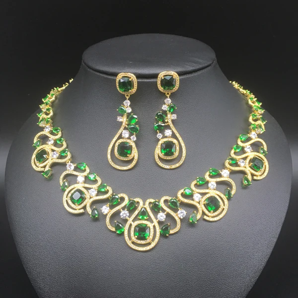 2019 new fashion luxury retro GREEN zircon golden necklace earring set,wedding bride dinner party banquet dress popular jewelry
2019 new fashion luxury retro GREEN zircon golden necklace earring set,wedding bride dinner party banquet dress popular jewelry