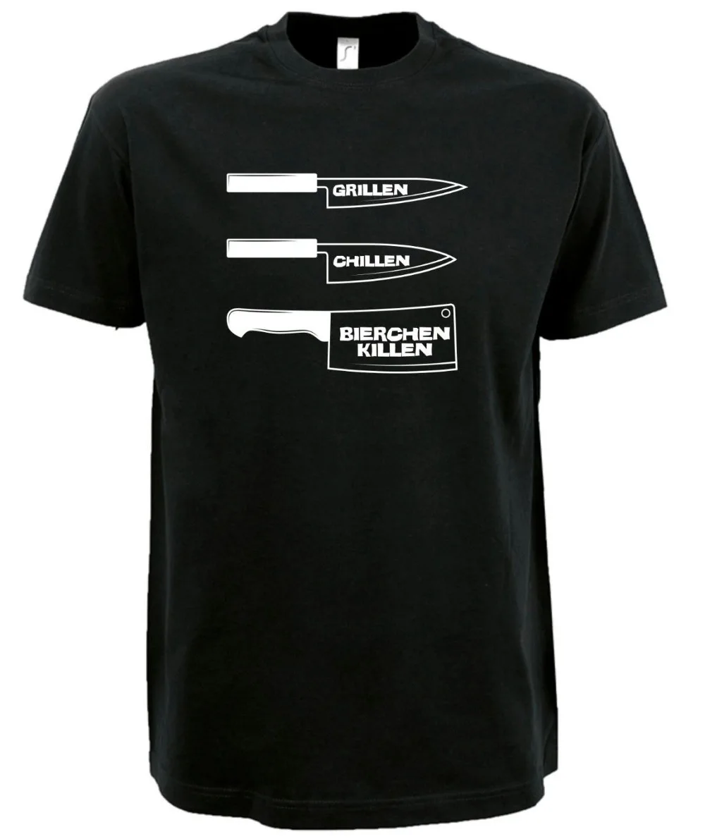 Футболка Chillen Grillen Bierchen Killen Мужская, новинка 2019, Модная хлопковая Летняя Повседневная Дизайнерская футболка с круглым вырезом
Футболка Chillen Grillen Bierchen Killen Мужская, новинка 2019, Модная хлопковая Летняя Повседневная Дизайнерская футболка с круглым вырезом