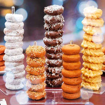 DIY 1set Donut Party Wedding Table Decoration Accessories Clear Plastic Holder Donut Stand Baby Shower Kids Birthday Party Decor
DIY 1set Donut Party Wedding Table Decoration Accessories Clear Plastic Holder Donut Stand Baby Shower Kids Birthday Party Decor