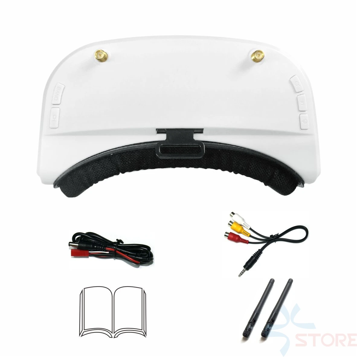 SJ RG01 5.8G 48CH Dual-Displays Diversity FPV Video Goggles w/ 3.7V 1500mAh Battery DVR