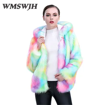 Wmswjh 2019 New Women Colorful Faux Fox Fur Coat with Hooded Multicolour Long sleeve Artificial Fur Coats Jacket WS97
Wmswjh 2019 New Women Colorful Faux Fox Fur Coat with Hooded Multicolour Long sleeve Artificial Fur Coats Jacket WS97