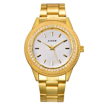 Top Brand XINEW Couple Watches Mens Women Fashion Rhinestone Gold Stainless Steel Quartz Watch Montre Homme Femme de Marque Luxe
Top Brand XINEW Couple Watches Mens Women Fashion Rhinestone Gold Stainless Steel Quartz Watch Montre Homme Femme de Marque Luxe