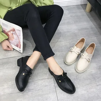 2019 New Oxfords Women Flats Platform Shoes Woman Bow Knot Leather Lace Up Round Toe Heels Brogues Creepers Black Ladies Loafers
2019 New Oxfords Women Flats Platform Shoes Woman Bow Knot Leather Lace Up Round Toe Heels Brogues Creepers Black Ladies Loafers