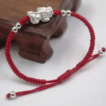 Pure S925 Sterling Silver Pixiu Brave troops 4mm Bead Red Cord Knitted Chain Bracelet
Pure S925 Sterling Silver Pixiu Brave troops 4mm Bead Red Cord Knitted Chain Bracelet