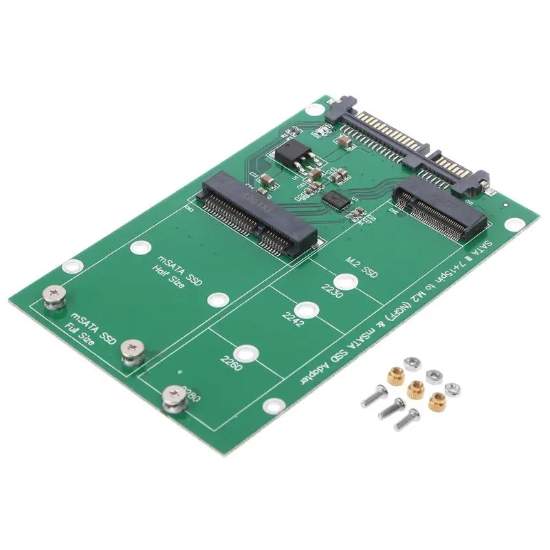1PC mSATA & M.2 (B-Key NGFF) 2in1 Sized Multiple SSD to SATA 3 III Adapter Converter 9.9*6.6cm
1PC mSATA & M.2 (B-Key NGFF) 2in1 Sized Multiple SSD to SATA 3 III Adapter Converter 9.9*6.6cm