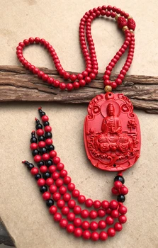 Natural cinnabar pendant, carved red rope, goddess of mercy, smiling Buddha Pendant, lucky charm, men's and women's sweater chai
Natural cinnabar pendant, carved red rope, goddess of mercy, smiling Buddha Pendant, lucky charm, men's and women's sweater chai
