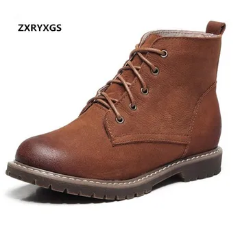 2019 Newest Spring First Layer Cowhide Leather Shoes Woman Boots Plus Velvet Warm Shoes College Wind Martin Boots Winter Boots
2019 Newest Spring First Layer Cowhide Leather Shoes Woman Boots Plus Velvet Warm Shoes College Wind Martin Boots Winter Boots