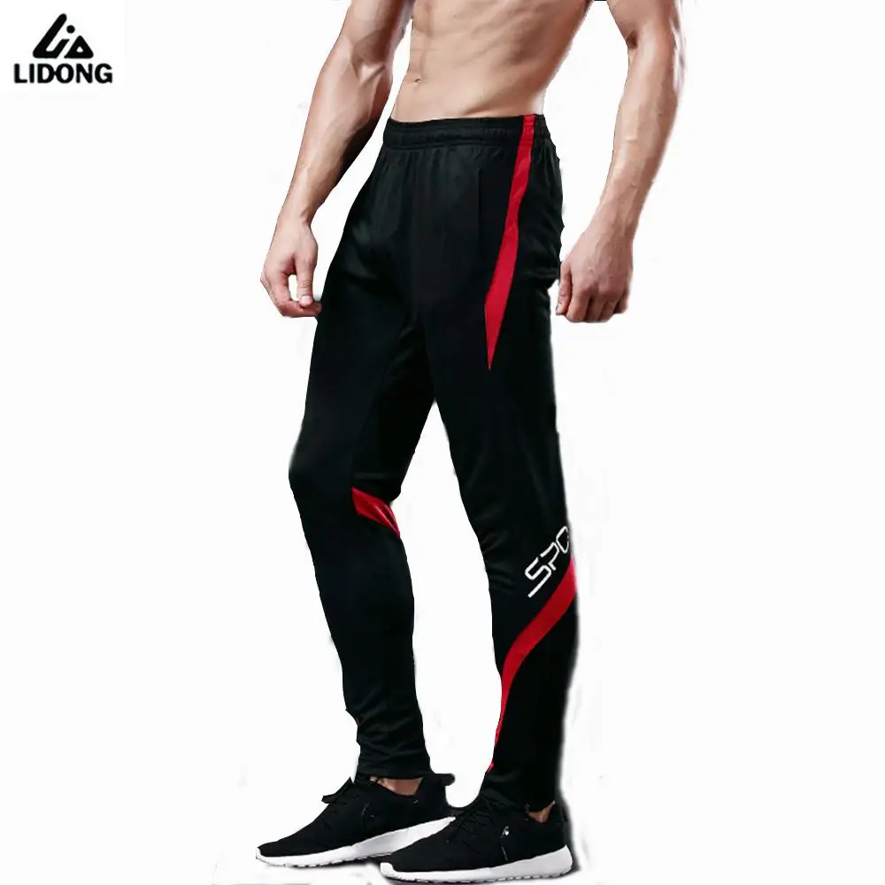 Image Running Pants Men Professional Sports Leggings Running Gym Fitness Yoga Pants Zipper Skiny Leg Soccer Football Training Pants