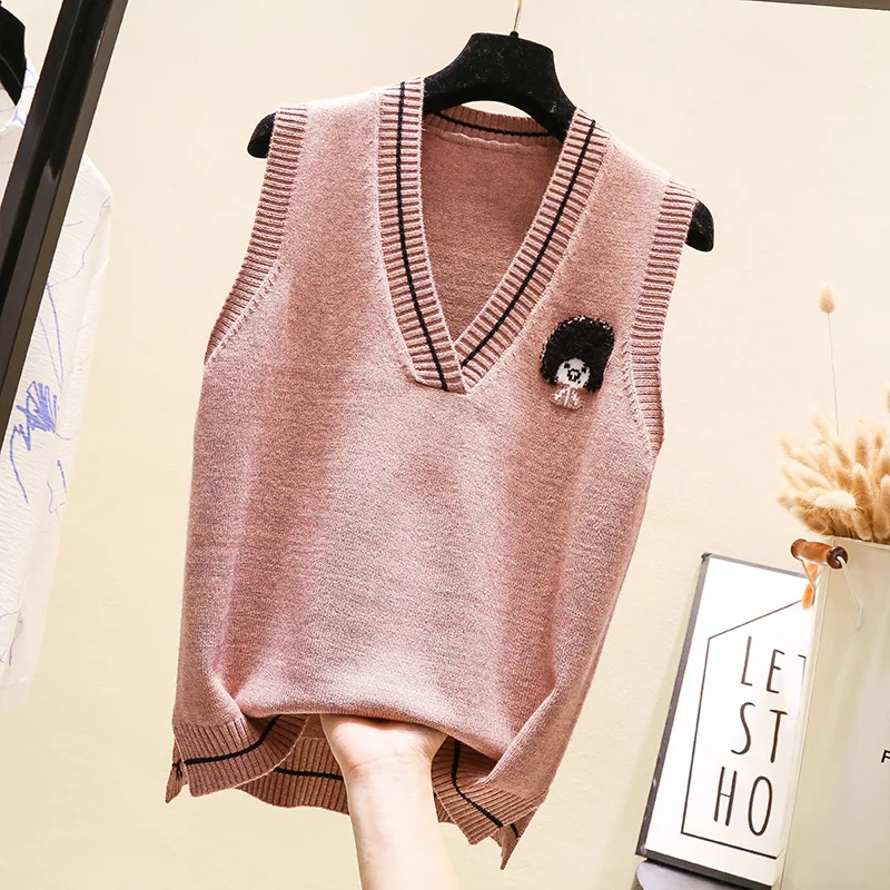 Sweater Vest Women Female Spring 2019 Preppy Style V-Neck Sleeveless Knit Vest Loose Embroidered Pullover Vest Jacket Female
Sweater Vest Women Female Spring 2019 Preppy Style V-Neck Sleeveless Knit Vest Loose Embroidered Pullover Vest Jacket Female