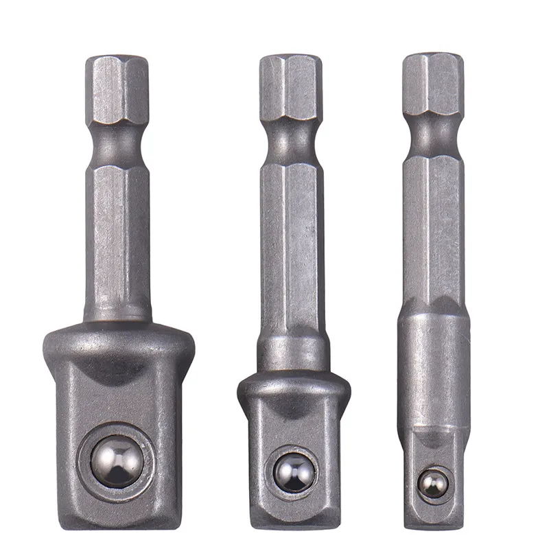 New 3pcs/set Chrome Vanadium Steel Socket Adapter Hex Shank to 1/4" 3/8" 1/2" Extension Drill Bits Bar Hex Bit Set Power Tools
New 3pcs/set Chrome Vanadium Steel Socket Adapter Hex Shank to 1/4" 3/8" 1/2" Extension Drill Bits Bar Hex Bit Set Power Tools
