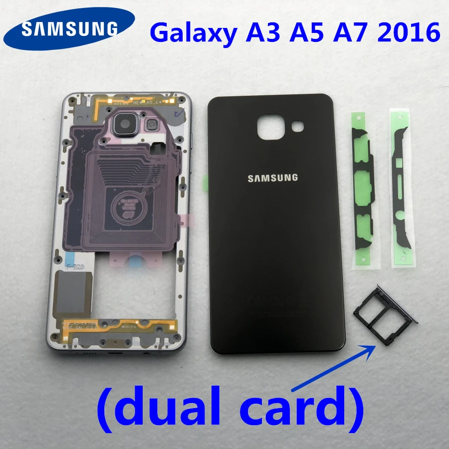 Full Housing dual card A3 A5 A7 2016 Battery Cover For Samsung Galaxy A310 A510 A710 Front Middle Frame metal Bezel Back Cover
Full Housing dual card A3 A5 A7 2016 Battery Cover For Samsung Galaxy A310 A510 A710 Front Middle Frame metal Bezel Back Cover