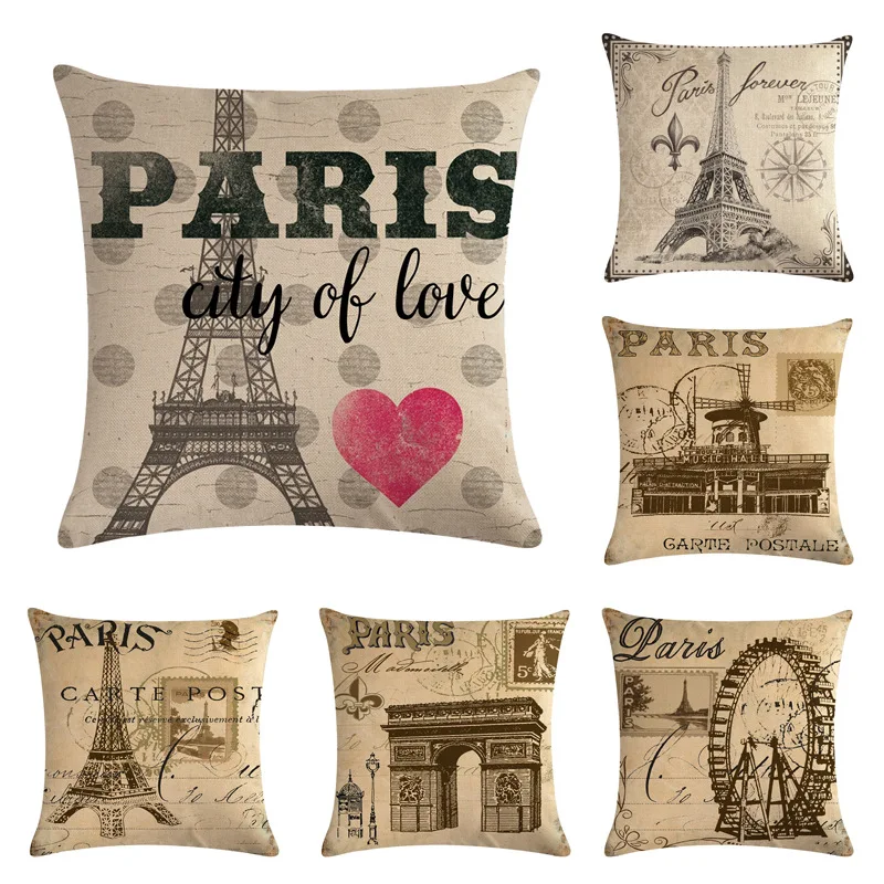 45x45cm Vintage European Architecture Cushion Cover Paris Pillowcase Home Decor Eiffel Tower Throw Pillow Cover
45x45cm Vintage European Architecture Cushion Cover Paris Pillowcase Home Decor Eiffel Tower Throw Pillow Cover