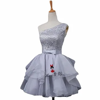 Cheap Silver Gray Short Prom Dresses one Shoulder Lace Christmas Homecoming Party Dress for Graduation Bow Vestido Festa Curto
Cheap Silver Gray Short Prom Dresses one Shoulder Lace Christmas Homecoming Party Dress for Graduation Bow Vestido Festa Curto