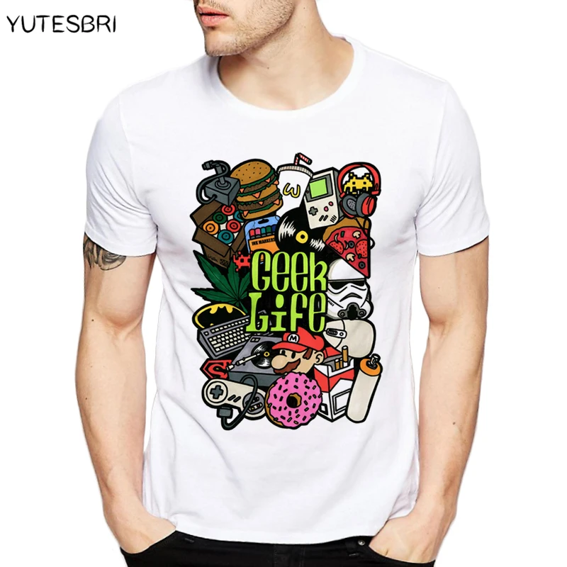 Brand Mens Tshirt Geek Life Super Mario Nintendo Printed T-shirt Funny Batman Starwars T Shirt Fashion White O-neck Tee Unisex
Brand Mens Tshirt Geek Life Super Mario Nintendo Printed T-shirt Funny Batman Starwars T Shirt Fashion White O-neck Tee Unisex