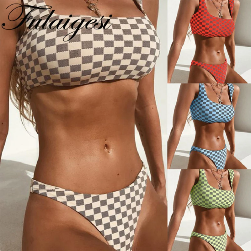 2019 Solid Plaid Sexy Bikini Set Sportlike Swimwear Women Swimsuit Female Bathing Suit Push Up Padded Bandeau Bikinis Beachwear
2019 Solid Plaid Sexy Bikini Set Sportlike Swimwear Women Swimsuit Female Bathing Suit Push Up Padded Bandeau Bikinis Beachwear