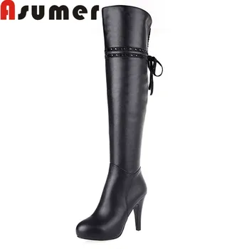ASUMER 2020 NEW ARRIVE solid genuine leather boots for women high quality simple winter boots over the knee high heels boots
ASUMER 2020 NEW ARRIVE solid genuine leather boots for women high quality simple winter boots over the knee high heels boots