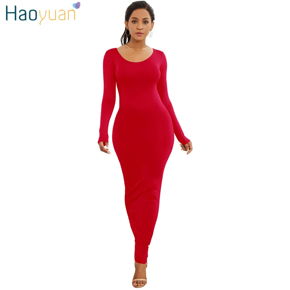 HAOYUAN Long Sleeve Maxi Dress Elastic Women Sexy Dresses 2019 New Spring Summer Vestido Elegant Casual Boho Beach Bodycon Dress
HAOYUAN Long Sleeve Maxi Dress Elastic Women Sexy Dresses 2019 New Spring Summer Vestido Elegant Casual Boho Beach Bodycon Dress
