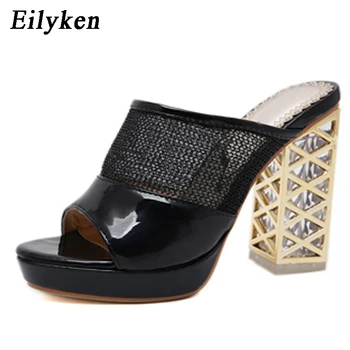 Eilyken 2020 New Summer Fashion Golden Women Slippers Square heel Sandals Woman Crystal Hollow High Women Slippers Shoes
Eilyken 2020 New Summer Fashion Golden Women Slippers Square heel Sandals Woman Crystal Hollow High Women Slippers Shoes