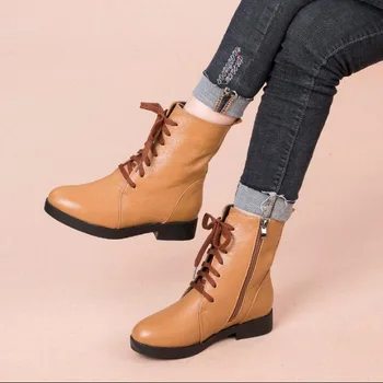 Winter comfort warm Genuine Leather Lace Up women boots England Motorcycle Martin boots Cowhide flat Women Ankle Boots
Winter comfort warm Genuine Leather Lace Up women boots England Motorcycle Martin boots Cowhide flat Women Ankle Boots