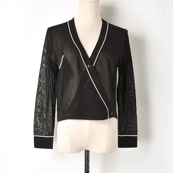 2018 Euro Style New Style Triangle Buckle V Collar Long Sleeve Jersey Fashion Sun Protection Women Cardigan Knitted Sweater Tops
2018 Euro Style New Style Triangle Buckle V Collar Long Sleeve Jersey Fashion Sun Protection Women Cardigan Knitted Sweater Tops