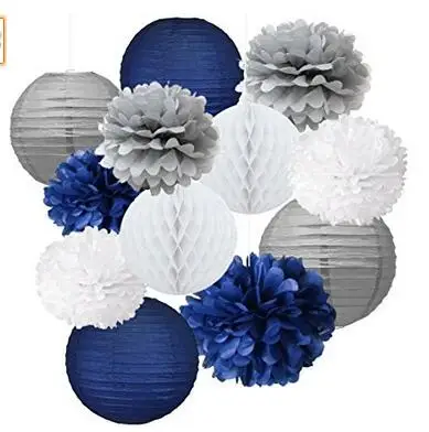 12pcs Mixed Navy Blue Grey White Party Tissue Pompoms Hanging Paper Lantern Honeycomb Balls Nautical Themed Wedding Decor
12pcs Mixed Navy Blue Grey White Party Tissue Pompoms Hanging Paper Lantern Honeycomb Balls Nautical Themed Wedding Decor