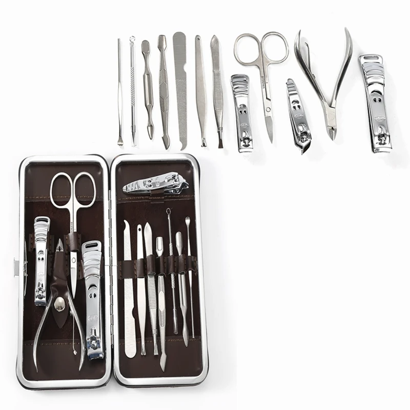 12 In 1 Stainless Steel Pedicure Manicure Set Nail Clipper Scissors Nail Care Tools Tweezers Ear Pick Nail Art Tools with Case
12 In 1 Stainless Steel Pedicure Manicure Set Nail Clipper Scissors Nail Care Tools Tweezers Ear Pick Nail Art Tools with Case
