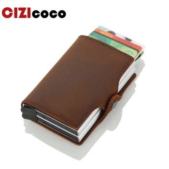 Vintage Genuine Leather Card Holder Rfid Wallet Aluminum Unisex Crazy Horse Leather Double Box Credit Card Holder
Vintage Genuine Leather Card Holder Rfid Wallet Aluminum Unisex Crazy Horse Leather Double Box Credit Card Holder