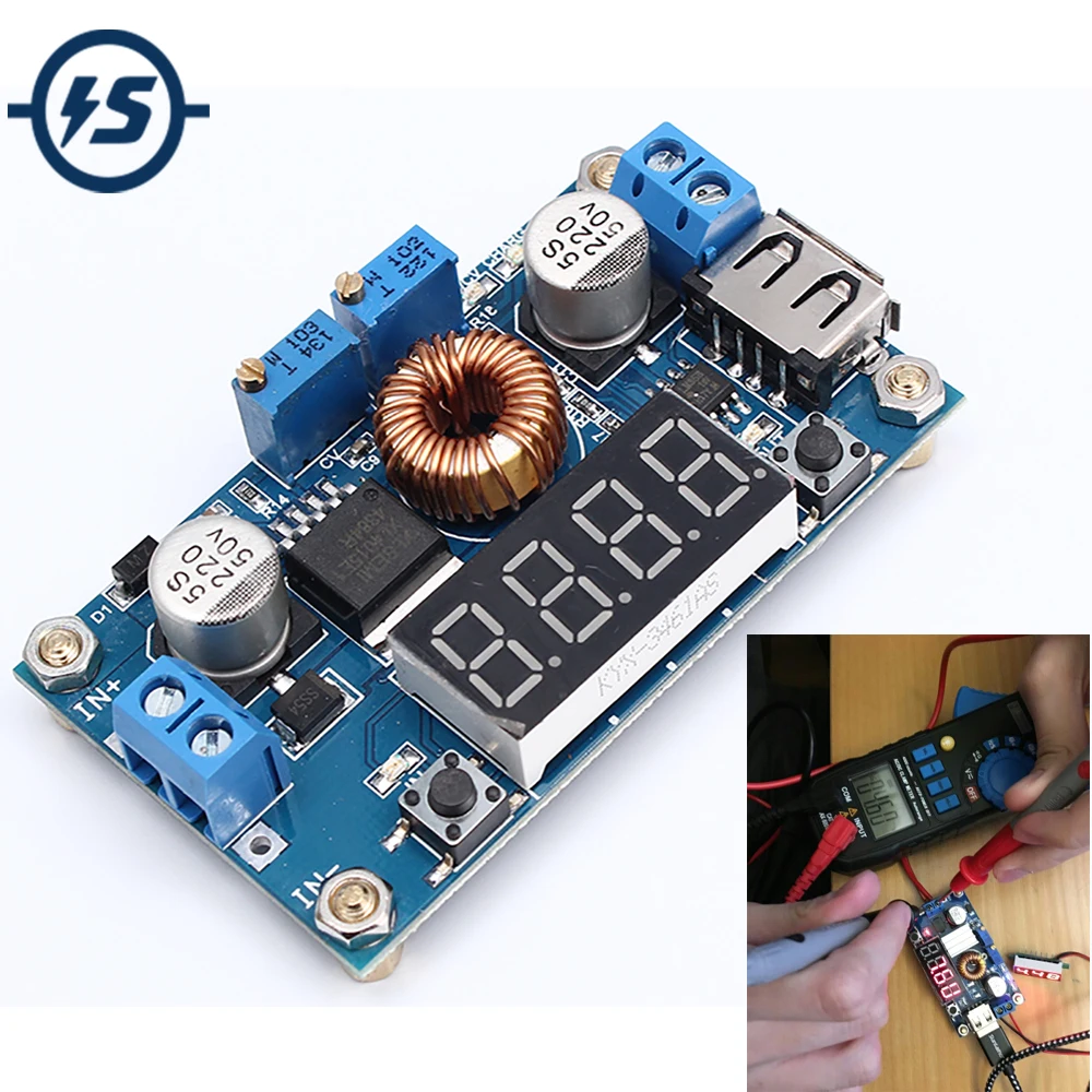 DC-DC 5A LED Drive Lithium Battery Charger Module with Voltmeter Ammeter LED Digit Display
DC-DC 5A LED Drive Lithium Battery Charger Module with Voltmeter Ammeter LED Digit Display