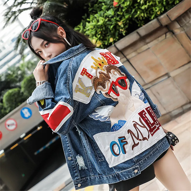 2019 Autumn Women Coat Hole Loose Women Jacket Denim Coat Fashion Punk Hip Hop Cool Coat Jaqueta Feminina Casaco Feminino 2XL
2019 Autumn Women Coat Hole Loose Women Jacket Denim Coat Fashion Punk Hip Hop Cool Coat Jaqueta Feminina Casaco Feminino 2XL