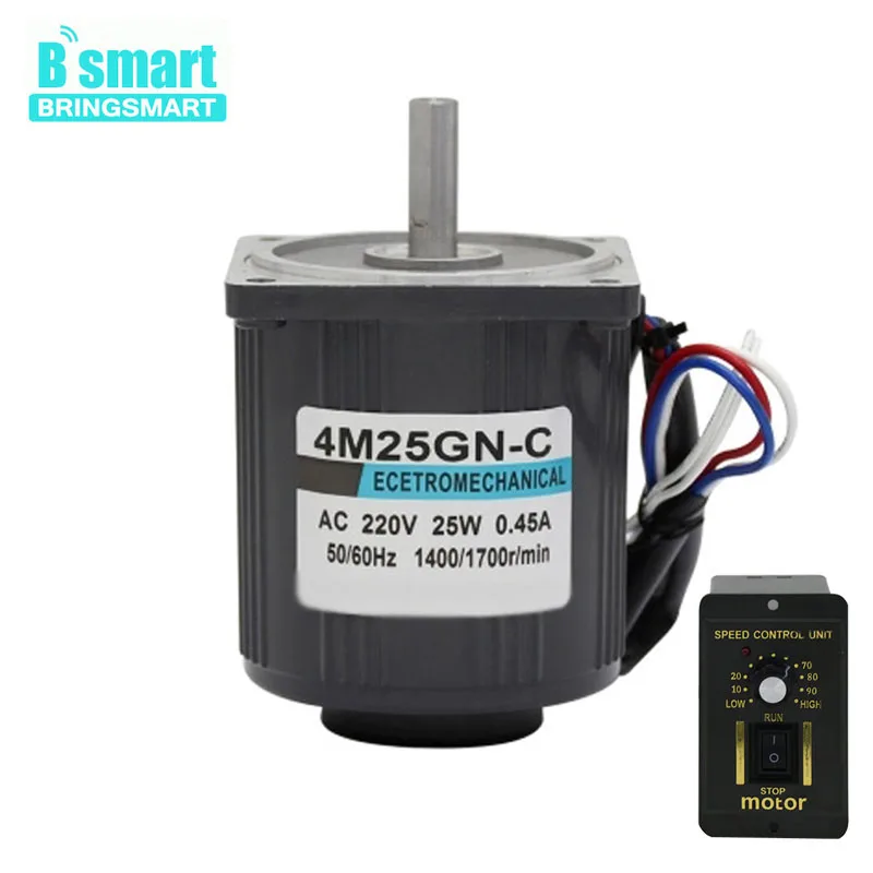 Bringsmart 4M25GN-C 220V AC Motor+Speed Controller High Speed Miniature Motor 2700rpm 25W Induction Motor Control Speed
Bringsmart 4M25GN-C 220V AC Motor+Speed Controller High Speed Miniature Motor 2700rpm 25W Induction Motor Control Speed