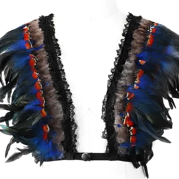 Feather Epaulettes Wings For Women Burning Man Adjust Body Harness Cage Bra Blue Wedding Club Party Dance Rave Wear Halloween
Feather Epaulettes Wings For Women Burning Man Adjust Body Harness Cage Bra Blue Wedding Club Party Dance Rave Wear Halloween