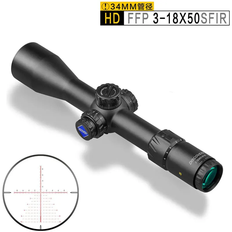 DISCOVERY HD 3-18x50SFIR FFP Hunting Airsofts Scopes Optical Sights 34MM Tube Military First Focal Plane Riflescope
DISCOVERY HD 3-18x50SFIR FFP Hunting Airsofts Scopes Optical Sights 34MM Tube Military First Focal Plane Riflescope