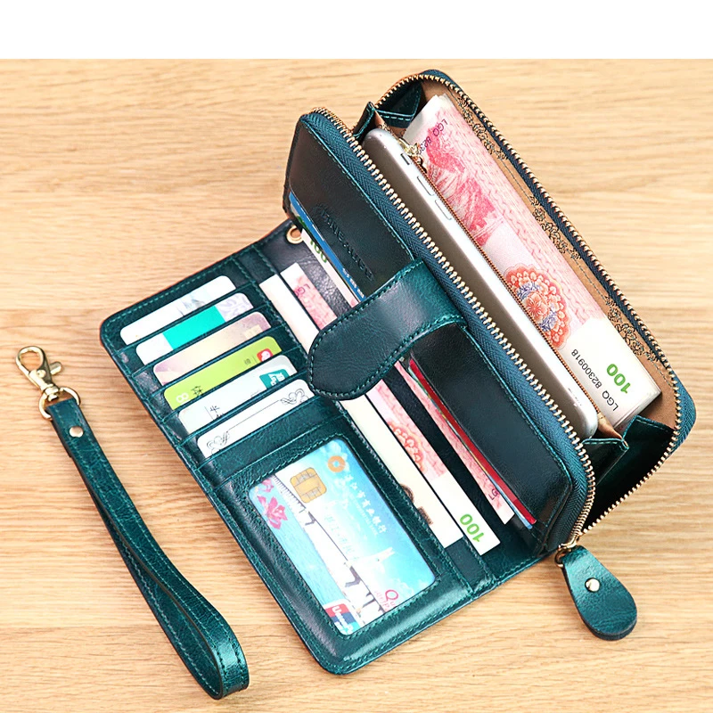 Genuine Leather Wallet Women Clutch Female Purse Long Money Bag Zipper Coin Wallet Luxury Brand Wristlet Phone Hasp Wallets
Genuine Leather Wallet Women Clutch Female Purse Long Money Bag Zipper Coin Wallet Luxury Brand Wristlet Phone Hasp Wallets