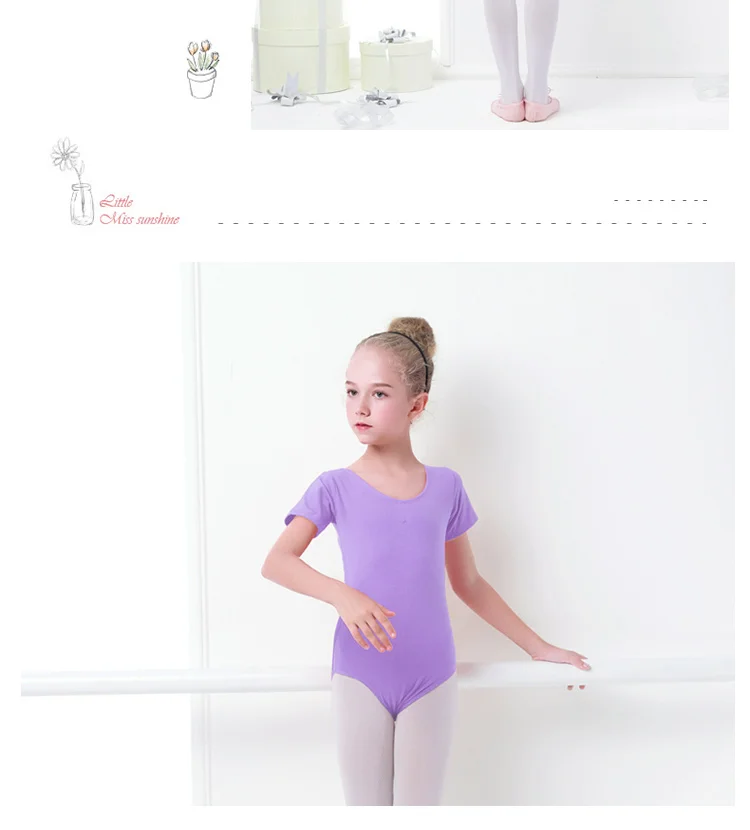 Girls Kids Ballet Bodysuit Cute Back Bowknot Child Ballet Leotards Pink Cotton Gymnastics Leotards 14