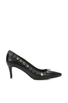 Pearl Genuine Leather Black Women 'S Classic High-Heeled Shoes 120130008721