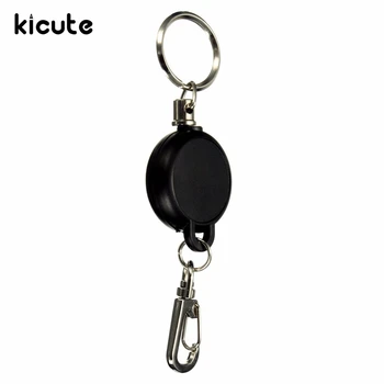 Kicute Hot Sale Black Keychain 60cm Length Badge Reel Retractable Recoil Pass ID Card Holder Pull Key Ring Steel Cord
Kicute Hot Sale Black Keychain 60cm Length Badge Reel Retractable Recoil Pass ID Card Holder Pull Key Ring Steel Cord