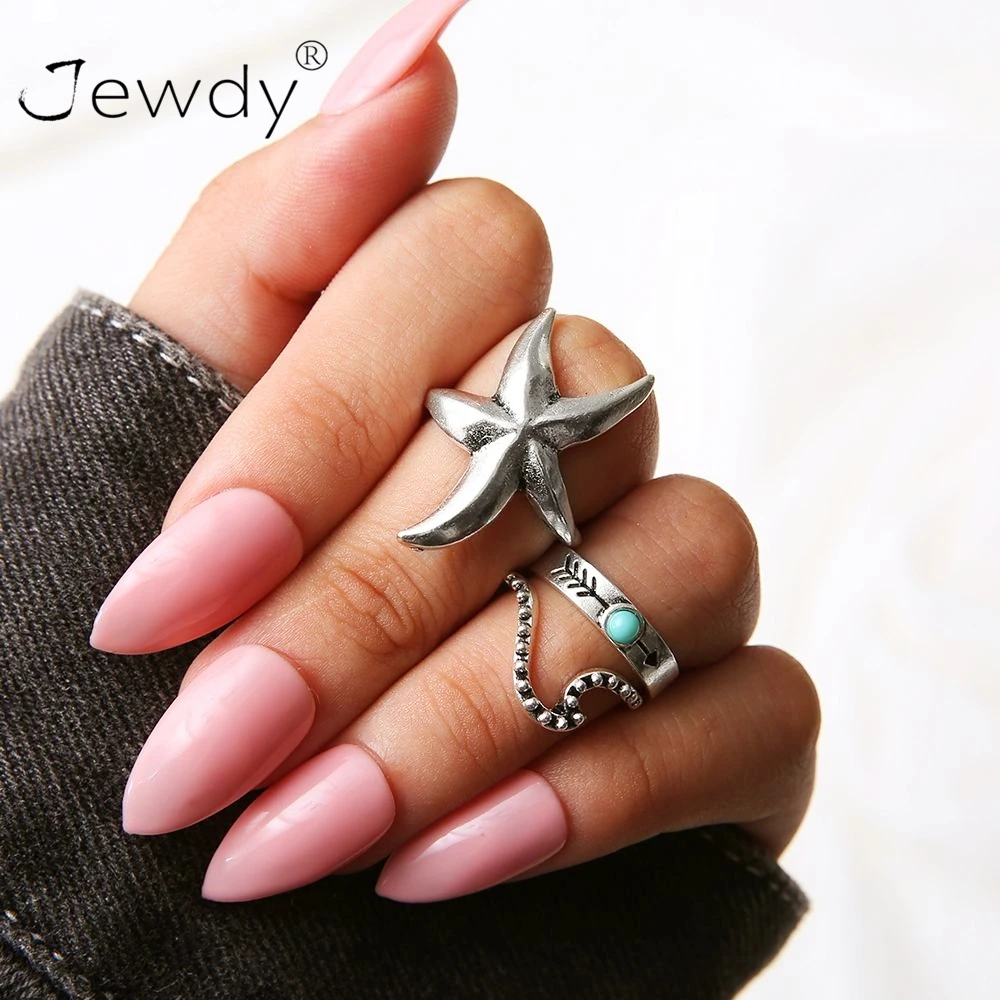 3 PCS/Set Fashion Vintage Star Wave Ring Set Femme Stone Silver Midi Finger Rings Boho Women Jewelry Knuckle Ring Jewelry Gift
3 PCS/Set Fashion Vintage Star Wave Ring Set Femme Stone Silver Midi Finger Rings Boho Women Jewelry Knuckle Ring Jewelry Gift