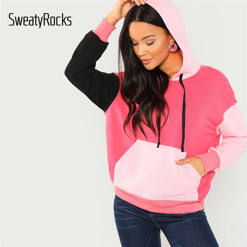 SweatyRocks Casual Pocket Front Cut and Sew Hoodie Sweatshirt Long Sleeve Colorblock Pullover 2018 Autumn Women Sporting Tops
SweatyRocks Casual Pocket Front Cut and Sew Hoodie Sweatshirt Long Sleeve Colorblock Pullover 2018 Autumn Women Sporting Tops