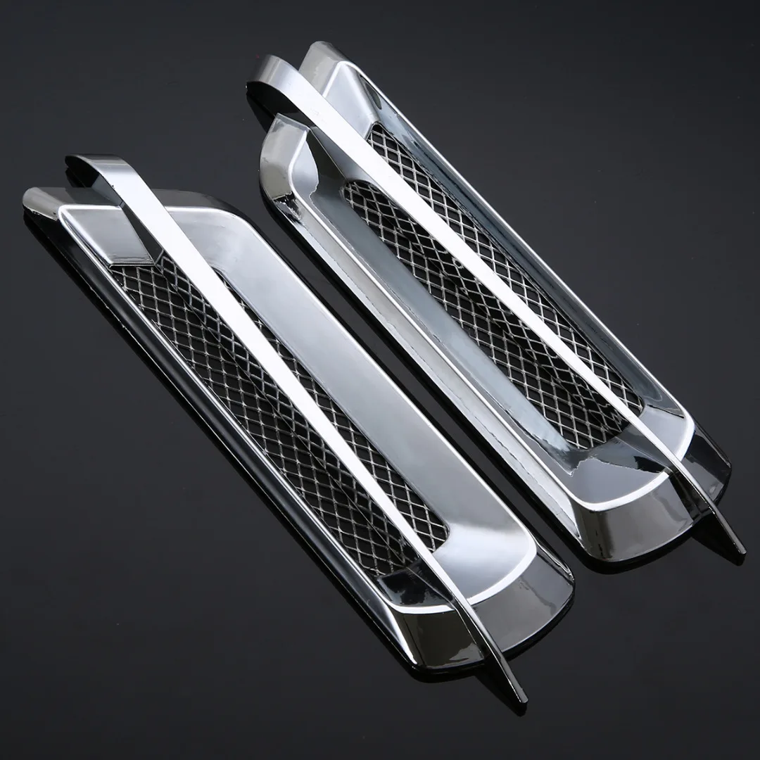 2Pcs Car Styling Chrome Grid Air Flow Fender Electroplate Car Side Vent Fender Cover Sticker Car Body Decor
2Pcs Car Styling Chrome Grid Air Flow Fender Electroplate Car Side Vent Fender Cover Sticker Car Body Decor