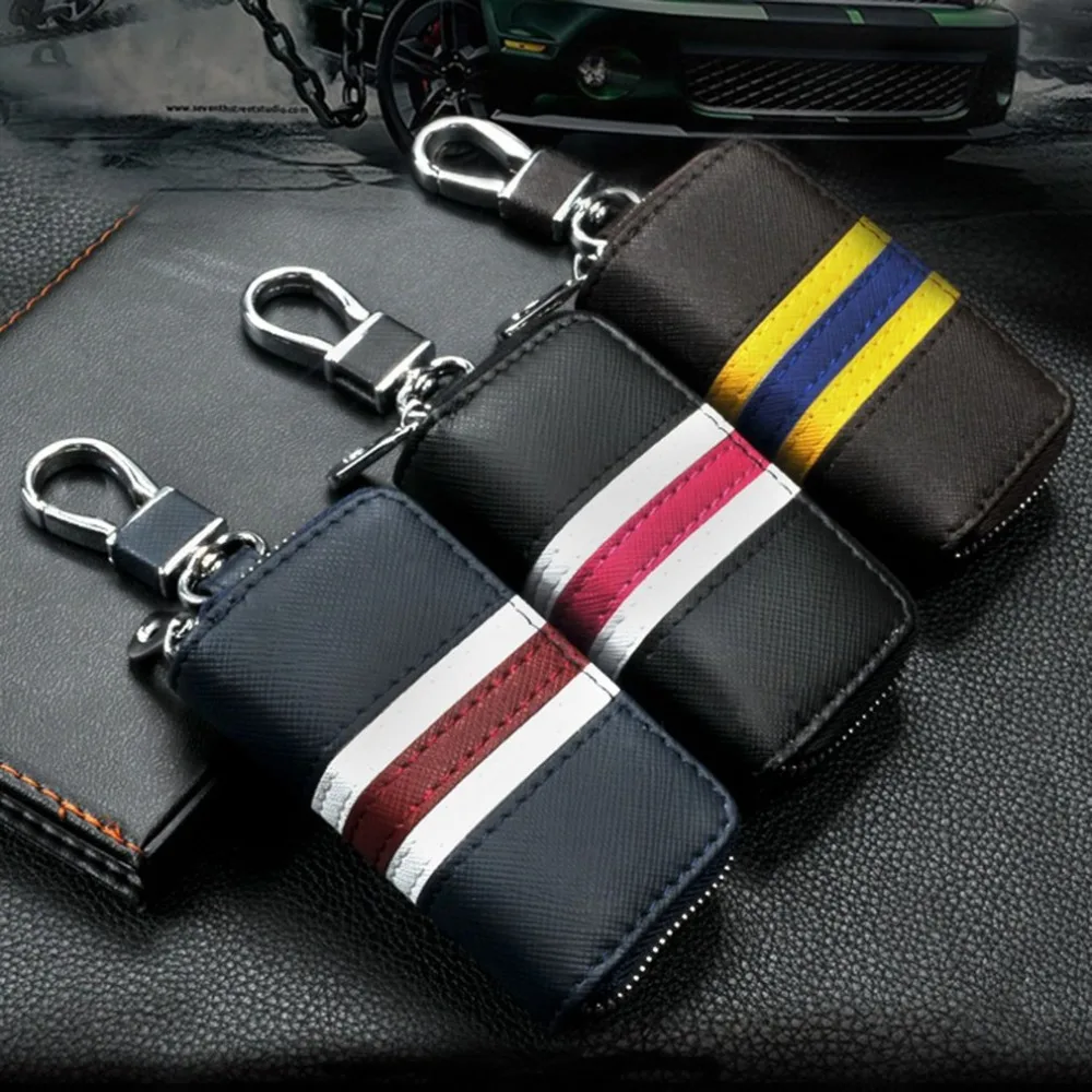 Leather Striped Zipper Bag Car Key Case Universal Personalized Customized Remote Control Case for Men and Women
Leather Striped Zipper Bag Car Key Case Universal Personalized Customized Remote Control Case for Men and Women