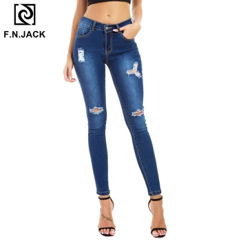 F.N.JACK Classic Fashion Women Skinny Blue Jeans Woman Casual Denim Pants Pencil Pant for Female
F.N.JACK Classic Fashion Women Skinny Blue Jeans Woman Casual Denim Pants Pencil Pant for Female