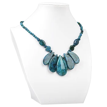 Beautiful Chrysocolla Gemstone Making For Fashionable Necklace with Exquisite Pendant Color mixing Size For 6-50mm 18inch H96
Beautiful Chrysocolla Gemstone Making For Fashionable Necklace with Exquisite Pendant Color mixing Size For 6-50mm 18inch H96