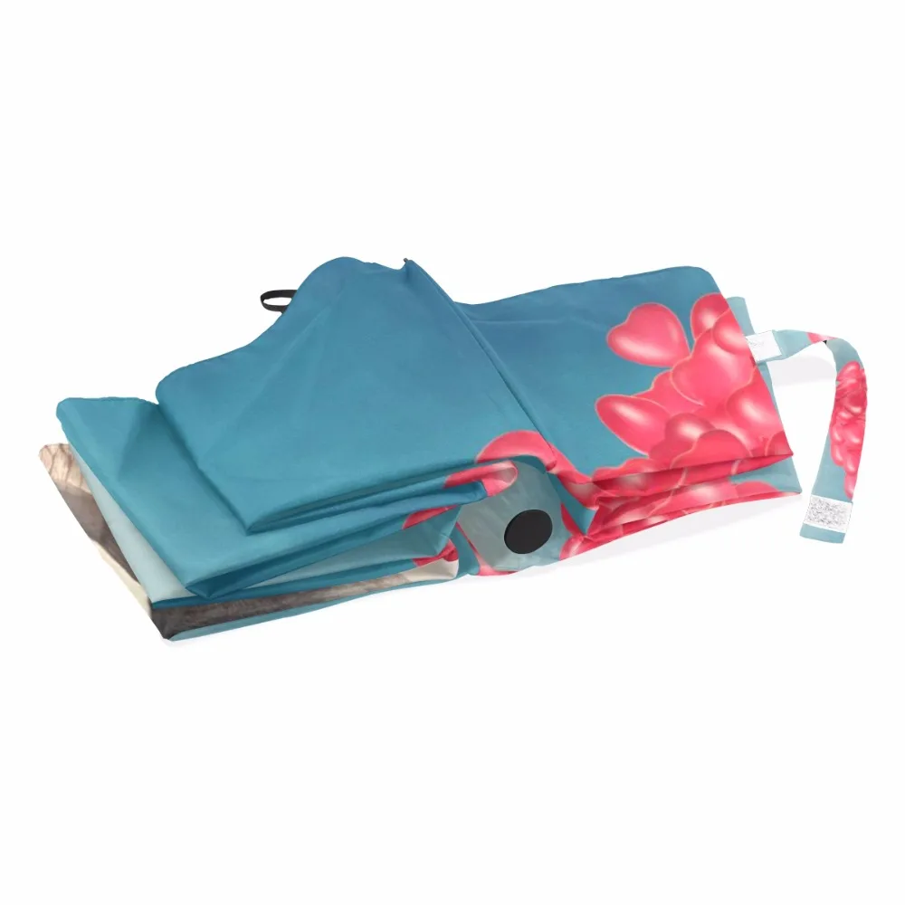 Double Layer Inverted Inverted Umbrella Is Light And Sturdy Branches Blossoming Cherry Against Background Blue Reverse Umbrella And Windproof Umbrell