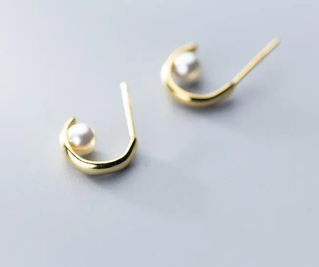 12MM Authentic Real 100% 925 Sterling Silver fine Jewelry Shell Pearl into golden Half Circle Geometric stud Earrings Gtle2480
12MM Authentic Real 100% 925 Sterling Silver fine Jewelry Shell Pearl into golden Half Circle Geometric stud Earrings Gtle2480