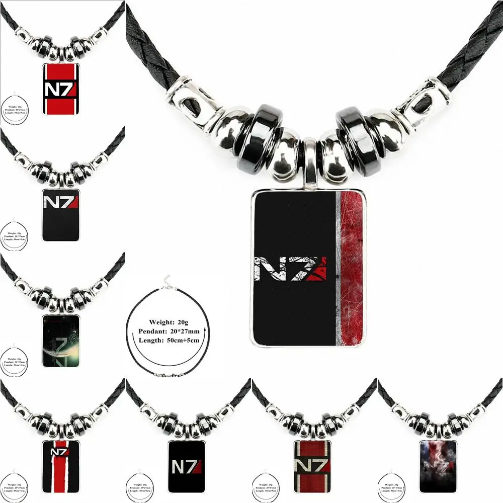 EJ Glaze Mass Effect N7 Black Leather Bead Pendant Vintage Glass Pendant Necklace Women Necklace Jewelry For Women Girl Gift
EJ Glaze Mass Effect N7 Black Leather Bead Pendant Vintage Glass Pendant Necklace Women Necklace Jewelry For Women Girl Gift