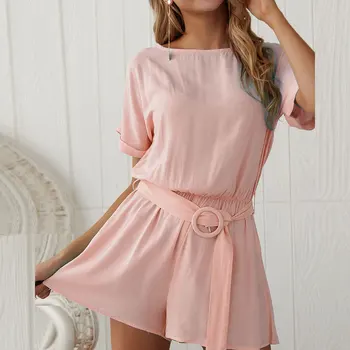 New Arrival 2020 O neck Short Sleeve Elegant Women Jumpsuits Summer High Waist Cotton Female Playsuits Casual Overalls with Belt
New Arrival 2020 O neck Short Sleeve Elegant Women Jumpsuits Summer High Waist Cotton Female Playsuits Casual Overalls with Belt